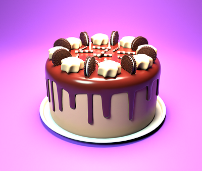 oreo cake 3d graphic design