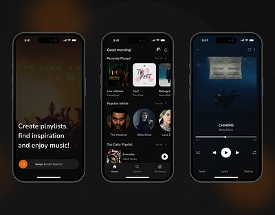 Music Player App app music app music player mobile app ui ux