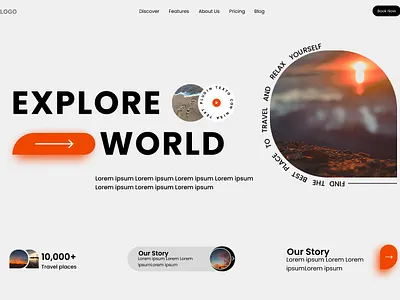 Explore the World graphic design ui