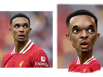 Trent Alexander-Arnold caricature caricature digital drawing football liverpool painting taa trent alexander arnold