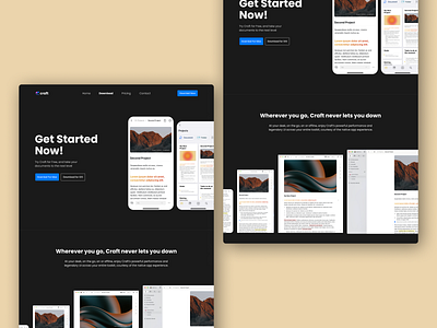 Craft website redesign concept app application black clean concept daily ui dailyui design download download page interface minimal ui ui design user interface web web design webdesign website