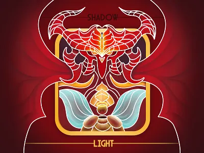 Light vs Shadow 2dart art card character dark darknes design diablo evil graphic design hero illustration landing light red shadow ui