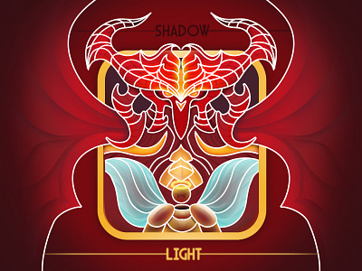 Light vs Shadow 2dart art card character dark darknes design diablo evil graphic design hero illustration landing light red shadow ui