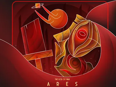 Ares 2dart art artwork card dark design godofwar graphic design illustration landing red ui war