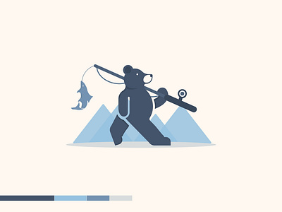 hunting bear bear logo brand identity branding design graphic design hunting logo illustration illustrator logo minimalist design negative logo pakistan vector