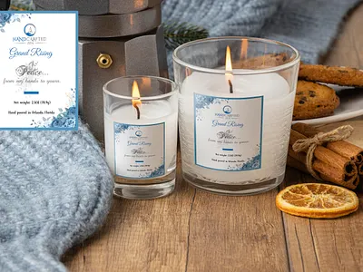 Candle packaging design 3d branding candle label design graphic design illustration label product label