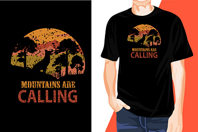 Awesome Eye-Catchy Mountains Are Calling T-shirt Design t shirt logo
