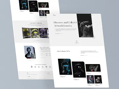 NFT Website Landing Page Design 3d bitcoin blockchain concet crypto crypto art digital art ethereum landing page marketplace metaverse minimal nft nft art nft landing page nft marketplace token ui ui landing page website design
