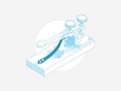 Telegraph 2d icon illustration isometric isometric icon line mohamedmo morse code shadow telegraph ui vector vintage