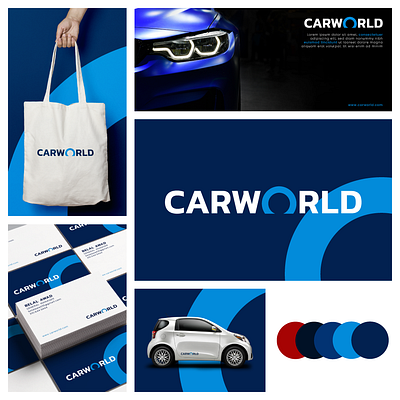 Carworld Logo Design blue branding design geometric graphic design letter logo mark monogram simple simple logo symbol world