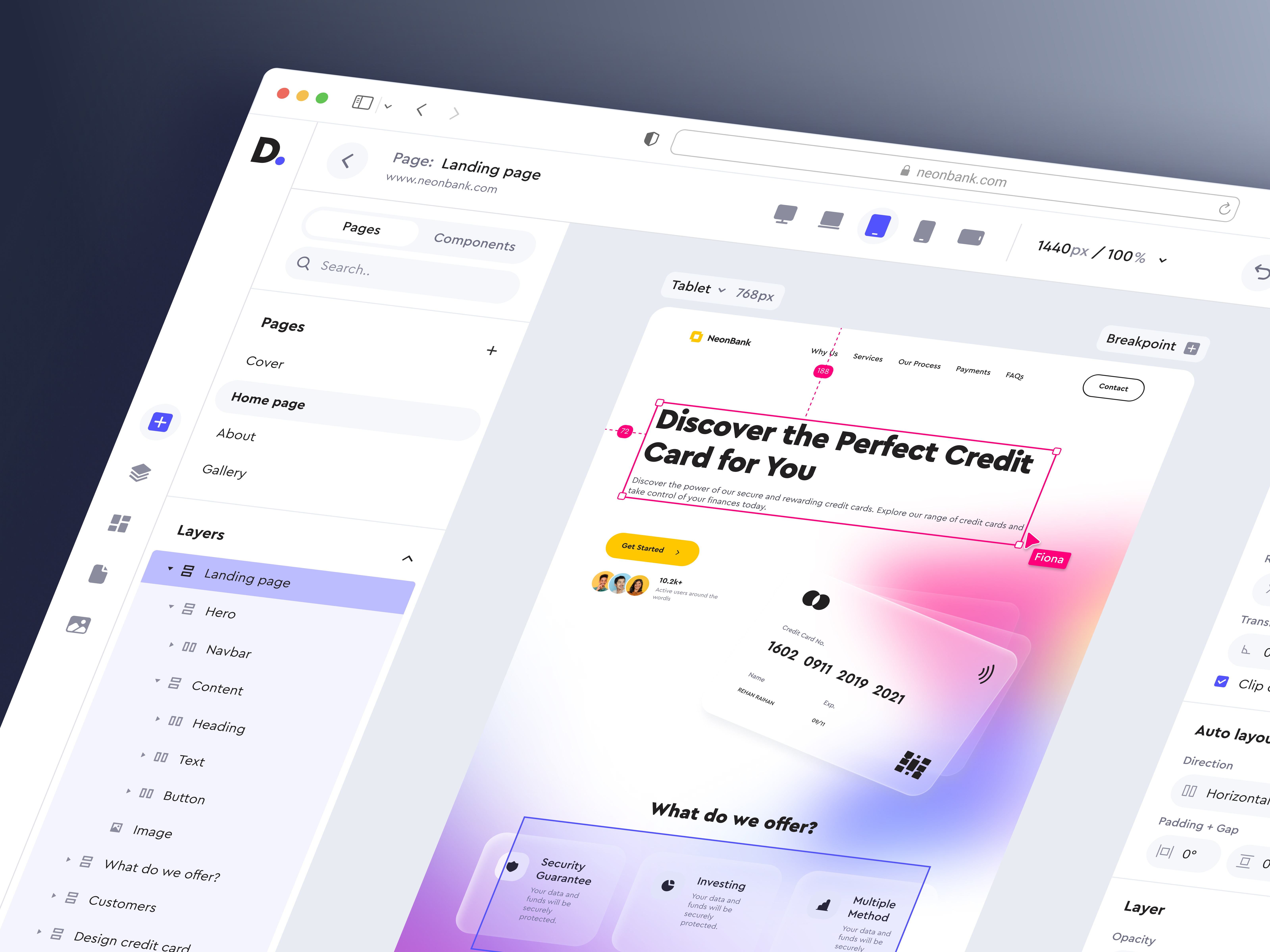 Example of Fintech App Design 