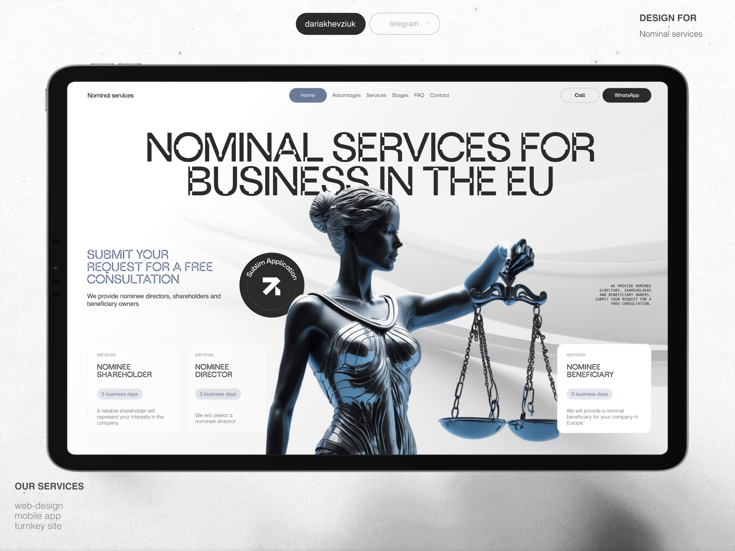 Example of UX/UI Design Landing Page 