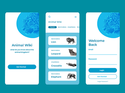 Animal Wikipedia animals elephant information tiger ui uidesign wikipedia zoo