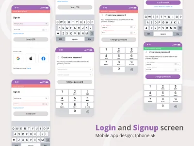 Login page login mobileapp signup ui