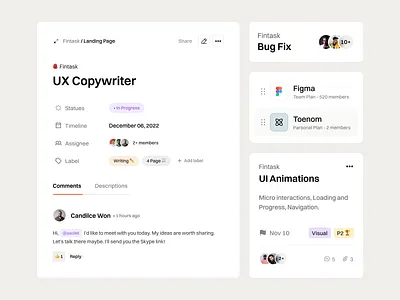 Task Management Component - sadekud b2b component design component management product design saas sadekud task task management ui
