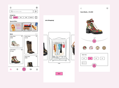 Shopping app app design ui ux