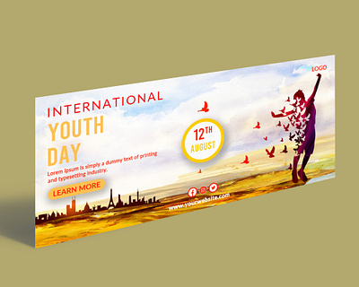 International Youth Day Facebook Cover Design Template 12 august ads advert advertisement advertising design facebook facebook cover marketing media psd social media template young youth day