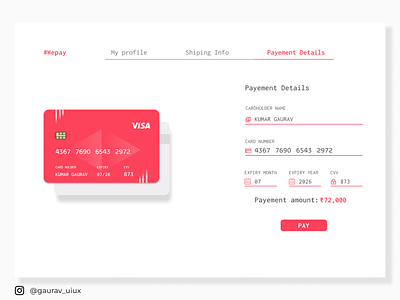 Credit card creative credit card design payment ui ui design