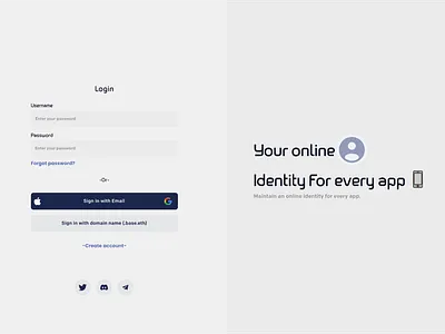 Login screen for an a verifiable identity platform crypto design figma login product design ui uiux web3