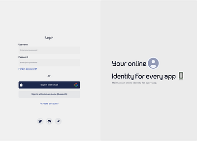 Login screen for an a verifiable identity platform crypto design figma login product design ui uiux web3