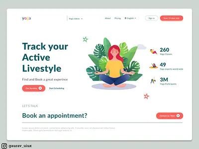 Yoga branding creative design figma illustration ui ui design ux vector yoga