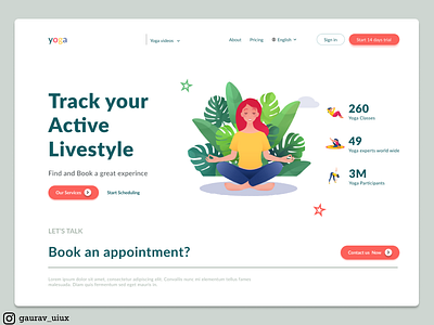 Yoga branding creative design figma illustration ui ui design ux vector yoga