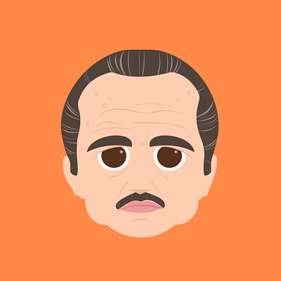 Avatar Picture Icon Flat Design Portraits avatar branding design digital art flat godfather graphic design icons illustration logo ui vito corleone