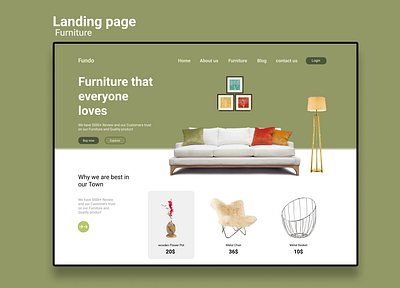 Furniture Landing page design branding design designer designing furniture furniture design furniture landing page design graphic design illustration landing page landing page design ui uiux ux ux design vector web web design webdesign website design