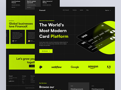 FinanceX - Finance Landing Page UI Kit banking banking web design finance finance website fintech fintech website futuristic landing landing page landingpage site ui ui design ui kit web design web site webdesign webpage website