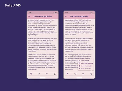 Daily UI 010 Social Share dailyui design mobile ui ux