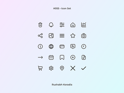 DailyUI 055 - Icon Set app ui daily ui challenge dailyui dailyui challenge dailyui day 55 dailyui icon set day 55 icon set design design inspiration download icon set 55 icon set ui icons illustration logo rushabh koradia ui ui design ui inspiration web ui