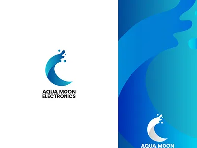 Aqua Moon Electronics branding design graphic design logo vector