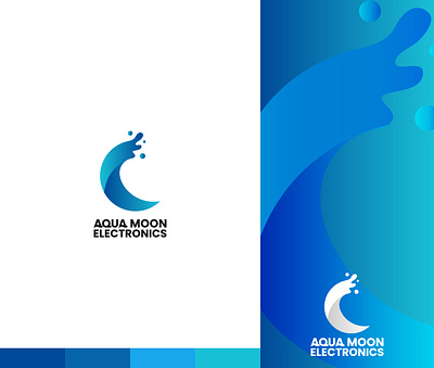 Aqua Moon Electronics branding design graphic design logo vector