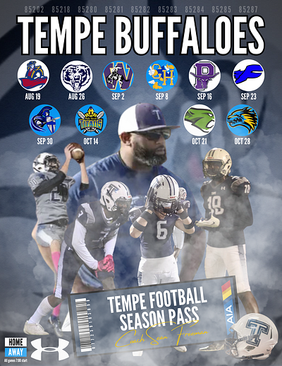 Tempe Buffaloes Football app basketball branding canva design graphic design illustration logo