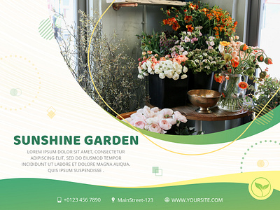 Sunshine Garden Shop Social Media Post Template design digital floral flower garden graphic design illustration instagram leave leaves marketing media photoshop plants post shop social socialmedia template