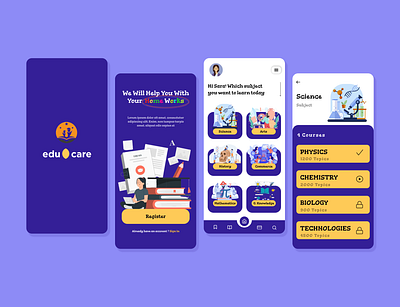 E-Learning ( Edu Care ) app design branding e learning education mobile app ui user interface