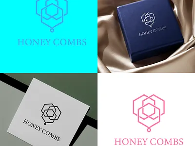honey combs logo design graphic design logodesign mockups vector