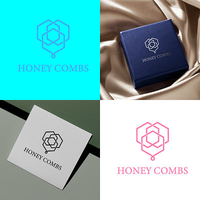 honey combs logo design graphic design logodesign mockups vector