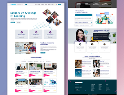Education Website Landing Page Exploration app branding course design education educational website graphic design illustration landing page logo mockup design trendy design typography udemy ui ui design university ux vector webdesign