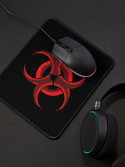 Repainted Hazard Sign Mouse Pad badass best black buy computer dark gamer gaming hazard mouse new pad pc popular red redbubble shop shopping trending trendy