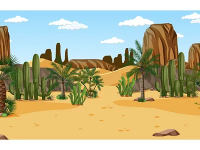 desert-forest-landscape-day-time-scene 3d animation graphic design logo motion graphics ui