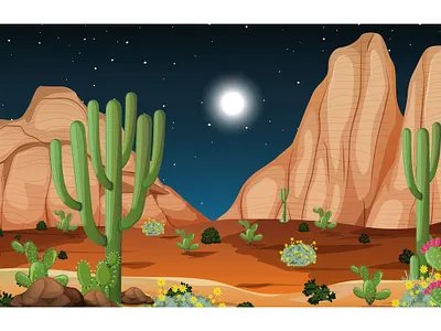 desert-forest-landscape-night-scene 3d animation graphic design illustration logo motion graphics