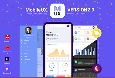 Mobileux | Multipurpose HTML Mobile App Template admin android app bootstrap 5 dashboard design html 5 ios ux web website