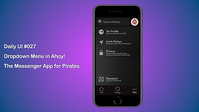 DailyUI 27 - Dropdown Menu dailyui dropdown ios pirates