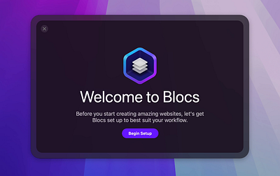 Blocs Website Builder - Onboarding animation apple clean gui mac ui website builder