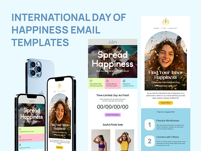 International Day of Happiness Email Templates design email email builder email campaign email design email marketing email newsletter email templates html email international day of happiness marketing newsletter stripo email ui web design