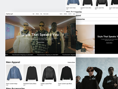 Fashion E-Commerce Page clean clothing commerce fireart outfit page platform sell store style ui ux web