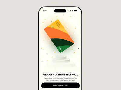 Money Squirrel - Card creation app bank branding card colors credit credit card design gift illustration logo present product design sidebar ui ux