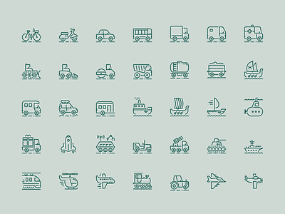 Vehicle icons army boat bus camp car figma icons icons jeep line icons metro plane ship submarine train transportation truck tugboat van vehicle icons vehicles