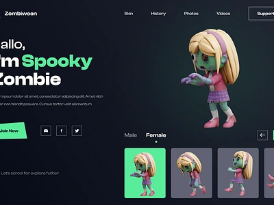 Free 3D Character Zombie Illustrations 3d 3d cartoon character 3d character illustration 3d illust animation character free free 3d character free 3d character illustration free characters halloween ui